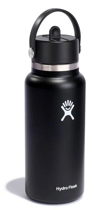 Hydro Flask - Butelka 946 ml Wide Mouth Flex Straw Cap czarny