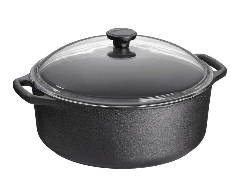 Skeppshult - Garnek żeliwny ze szklaną pokrywą - 5.5 ltr, czarny