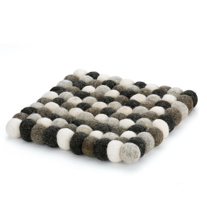 Cilio - podkładka pod gorące naczynia, 21 x 21 cm, owcza wełna, szara Lana Grigio