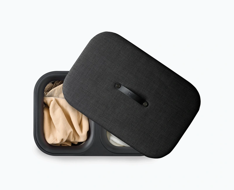 JOSEPH JOSEPH - Kosz na pranie 90l bambus czarny Tota Twin Luxe