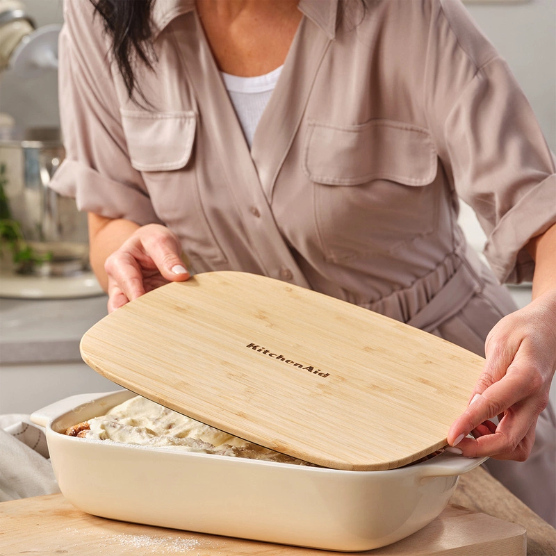 KitchenAid - ceramiczna brytfanna z przykrywką L - Almond Cream