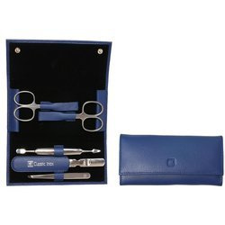 Zwilling - zestaw podróżny - niebieskie skórzane etui, 5 elementów Classic Inox