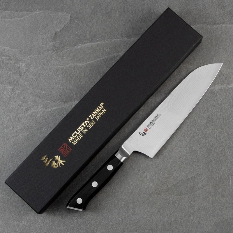 Mcusta Zanmai - Classic Damascus VG-10 Pakka Nóż Santoku 18cm