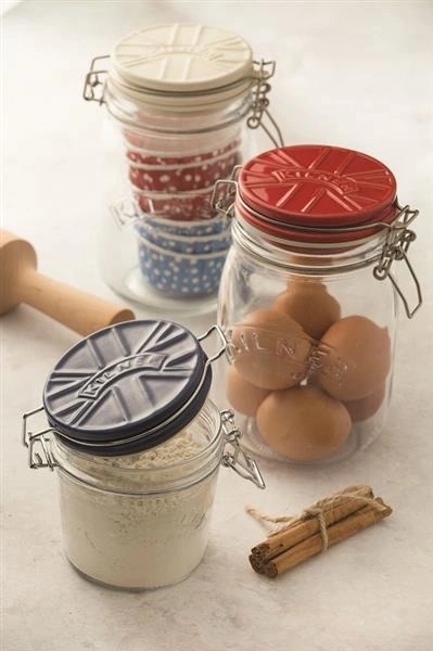 KILNER - Słoik 1l z ceramiczną pokrywą czerwony