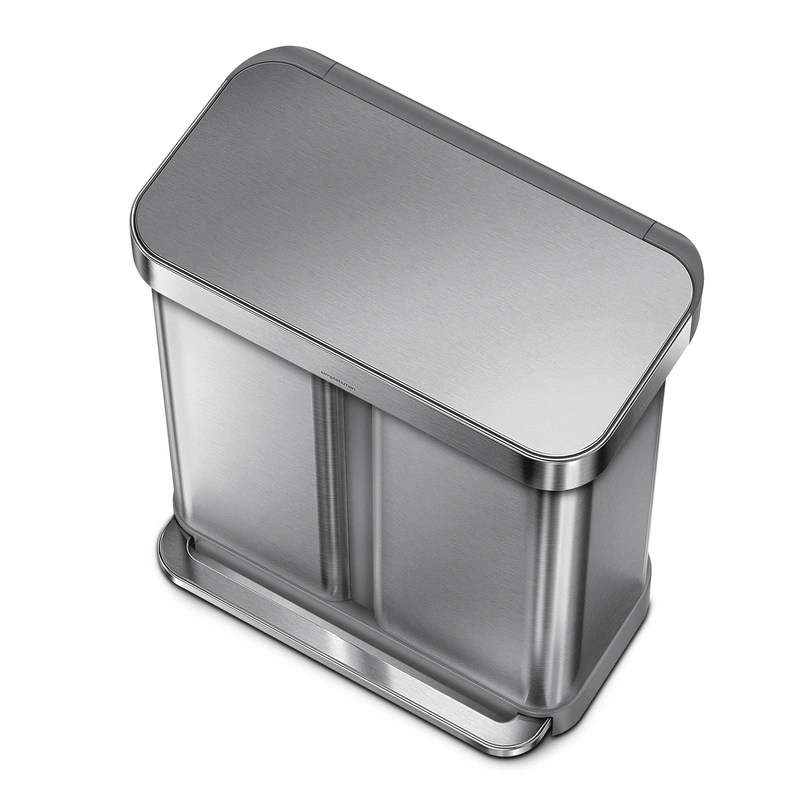 Simple Human - kosz na śmieci 58 l pedałowy Touch-Bar Recycler stal FPP