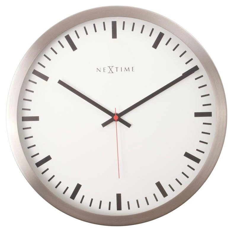 Nextime - zegar Stripe white 34 cm