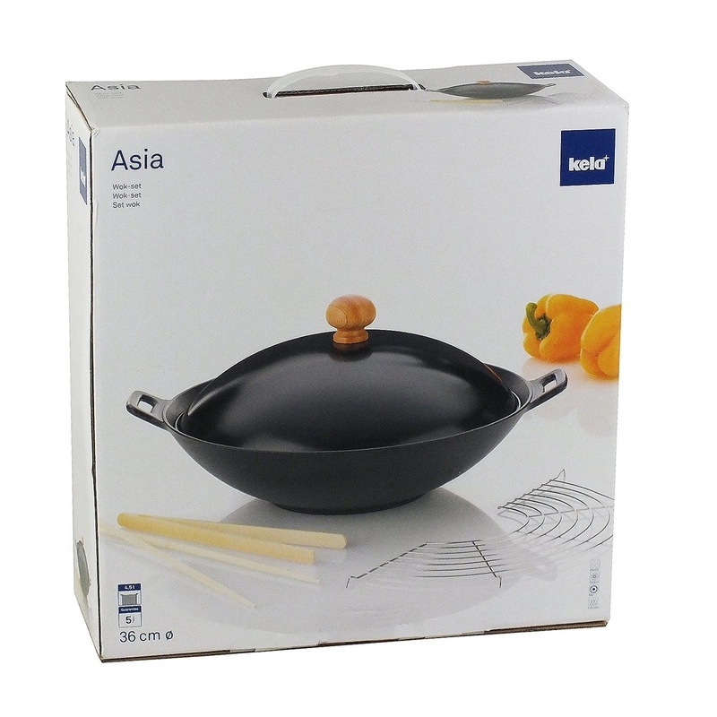 Kela - Zestaw wok żeliwny 36cm +akcesoria 5el. Asia