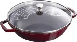 Staub - żeliwny wok bordowy 30 cm