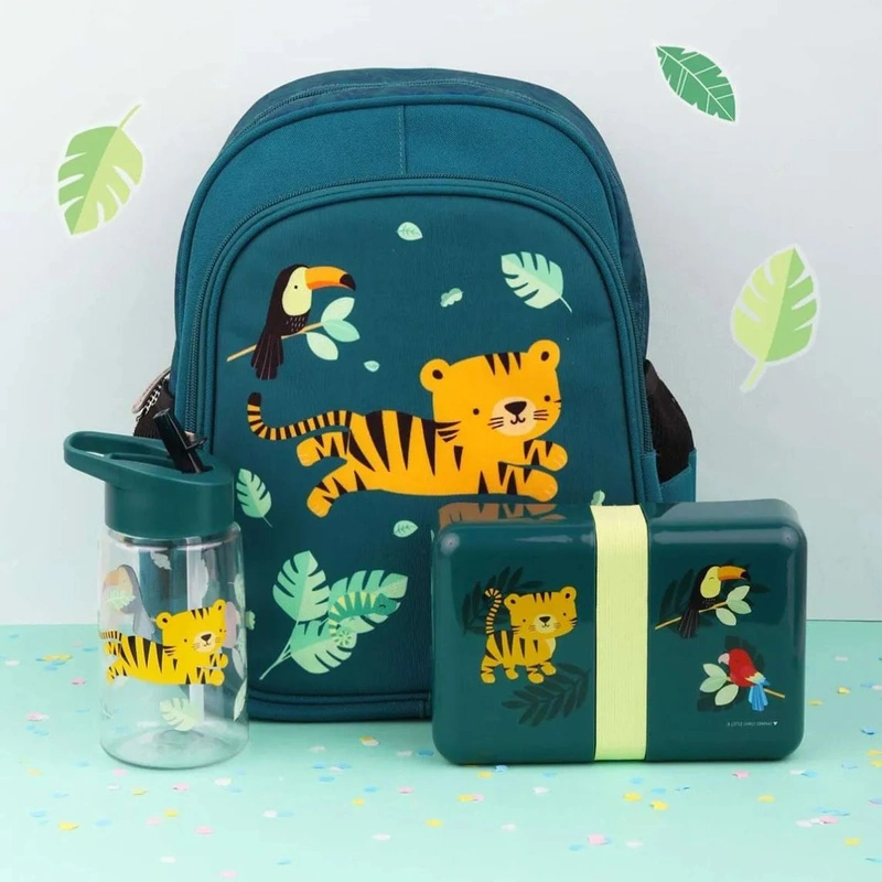 A Little Lovely Company - Butelka z ustnikiem na wodę JUNGLE TIGER 450 ml