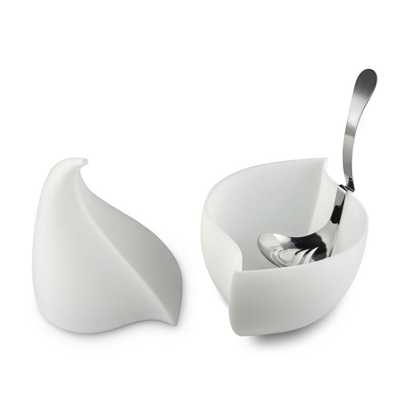 Alessi - NUNZIATELLA- zestaw do przechowywania i serwowania mozzarelli: pojemnik plus chochla