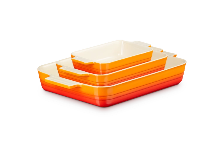 Le Creuset - Zestaw 3 szt naczyń do zapiekania płomienny