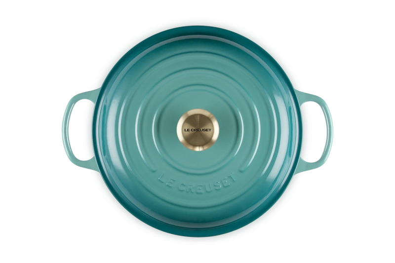 Le Creuset - garnek patelnia Gourmet Signature 28 cm 2,8 l bleu riviera