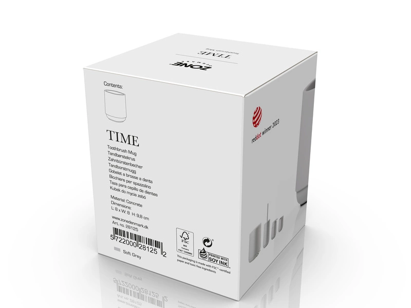 Zone Denmark - Kubek na szczoteczki do zębów Time Soft Grey