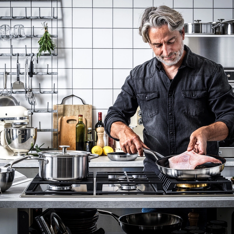 KitchenAid - Patelnie 3-warstwowe stalowe zestaw 24+28 cm