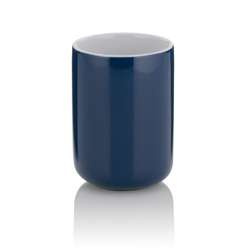 Kela - ceramiczny kubek łazienkowy, śred.7,5 cm, wys. 10 cm, granatowy Isabella