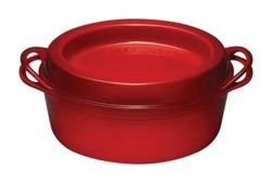 Le Creuset - brytfanna żeliwna emaliowana Signature doufeu owalna 30 cm 5,7 l wiśniowa