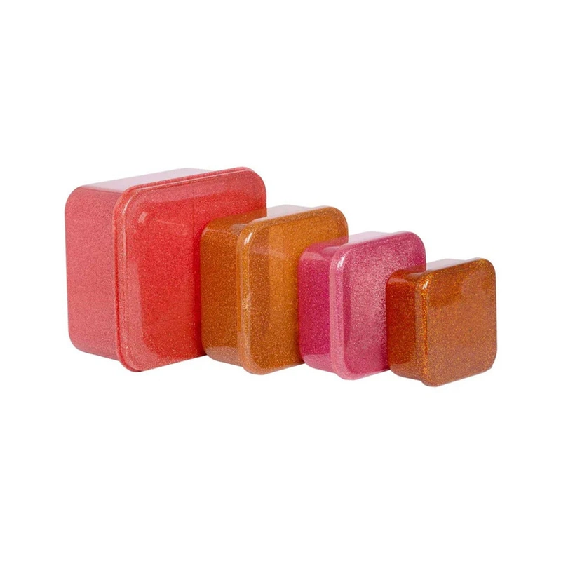A Little Lovely Company - Lunchboxy dla dzieci GLITTER - AUTUMN PINK