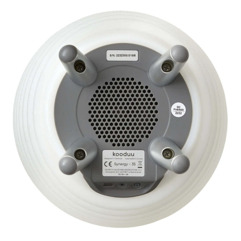 Kooduu - SYNERGY 35 Lampa LED z głośnikiem i coolerem na napoje - 41 x 24 cm, Biały