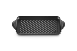 Le Creuset - patelnia żeliwna grillowa z dwoma uchwytami 32 cm Czarny Mat