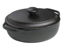 Skeppshult - Garnek żeliwny owalny 2 l z pokrywą żeliwną