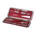 Erbe Solingen - Zestaw do manicure 5 cz. stal niklowana czerwony, sztywne etui