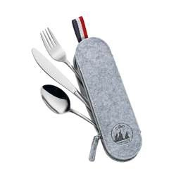 Cilio - zestaw sztućców w etui, 3 el., 23,5 x 7,5 cm, szare Viaggio