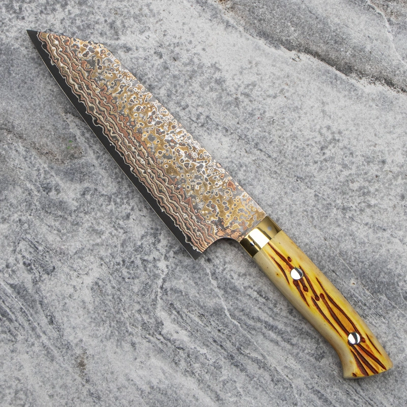 Takeshi Saji - OBB Black VG-10 Color Nóż Bunka 17 cm