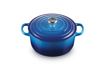 Le Creuset - brytfanna żeliwna emaliowana Signature okrągła 22 cm 3,3 l azure