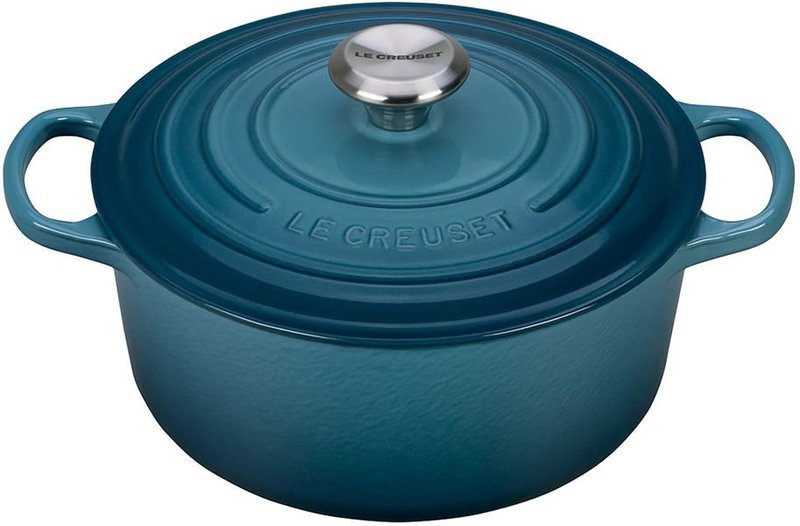 Le Creuset - brytfanna żeliwna emaliowana Signature okrągła 22 cm 3,3 l deep teal