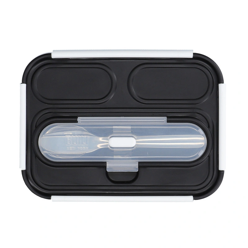 Built - Lunchbox ze sztućcami czarny / Built