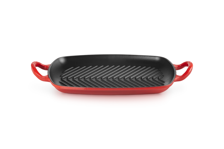 Le Creuset - patelnia żeliwna grillowa z dwoma uchwytami 30 cm Wiśniowa