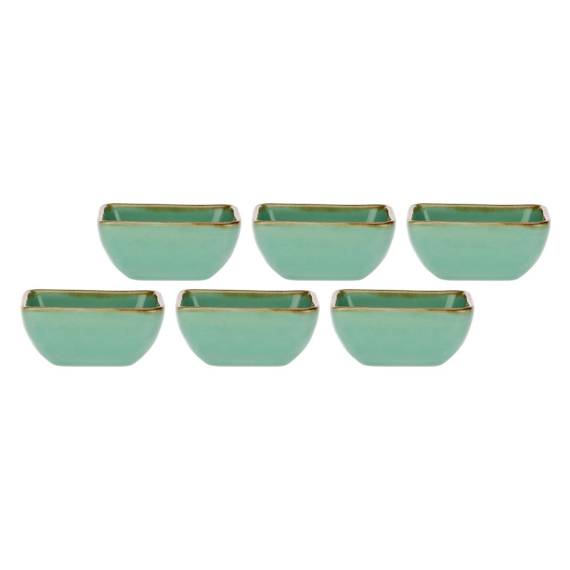 Rose&Tulipani - zestaw 6 kwadratowych miseczek 8 cm Concerto Verde Acqua
