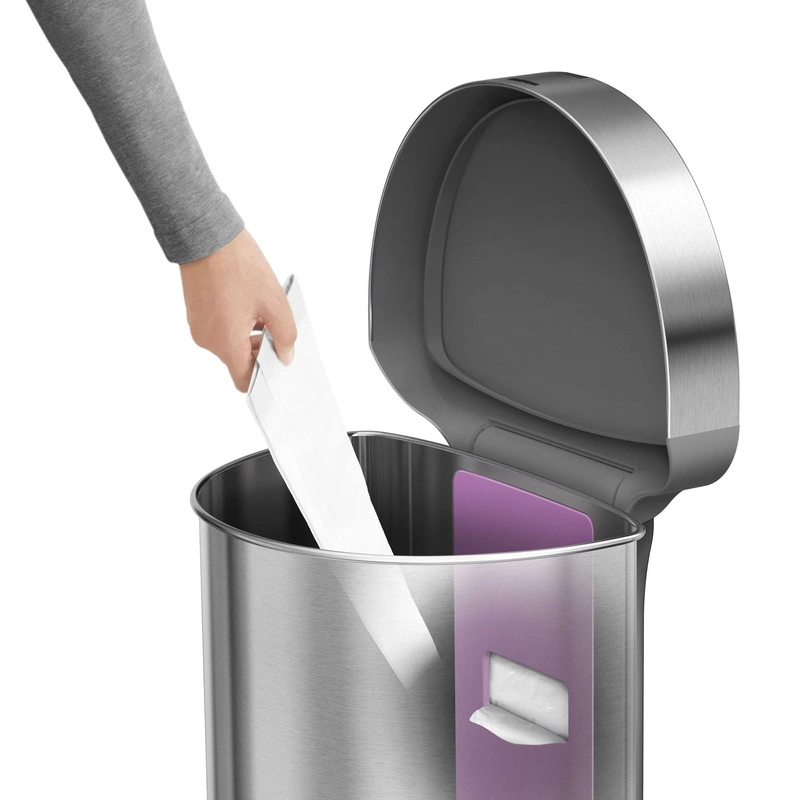 simplehuman - Kosz na śmieci 45L SENSOR LINER POCKET półokrągły