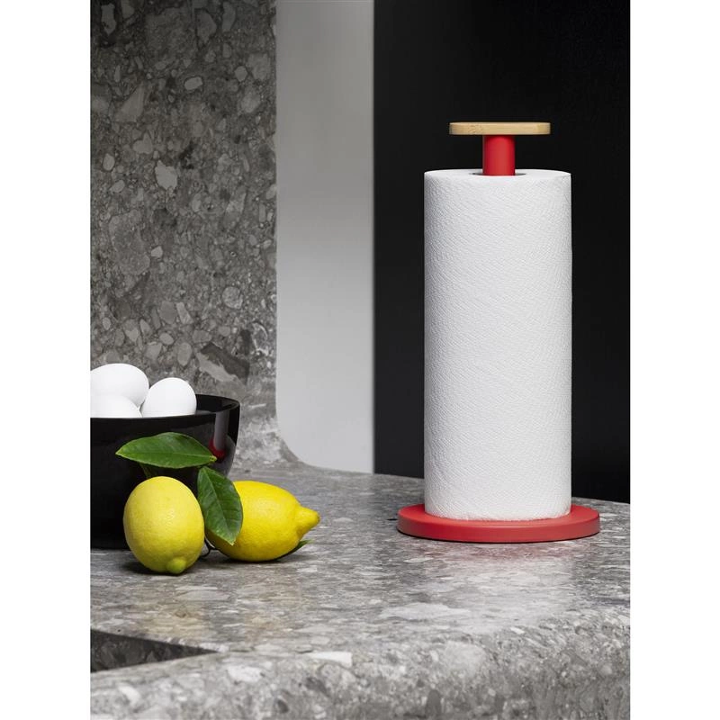 Alessi - stojak na ręcznik papierowy, czerwony Mattina