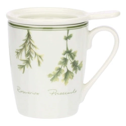 La Porcellana Bianca - Kubek z ceramicznym zaparzacze i pokrywką 350 ml