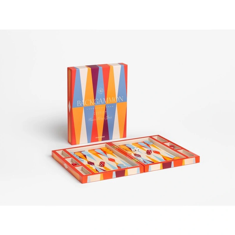Printworks - Lakierowany Backgammon - czerwony