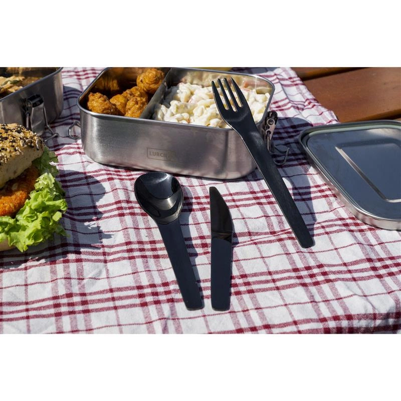 Lurch - zestaw sztućców w etui, 3 el., 18 cm, antracytowe To-Go