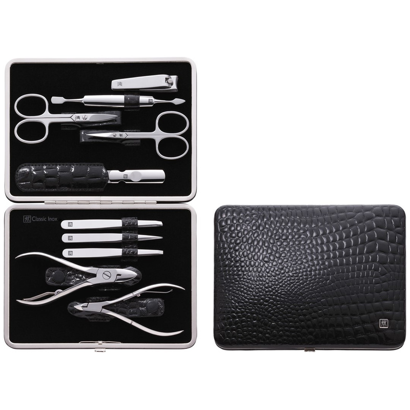Zwilling - zestaw do manicure - czarne sztywne pudełko, 10 elementów Classic Inox