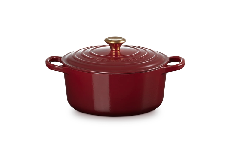Le Creuset - brytfanna żeliwna emaliowana Signature okrągła 22 cm 3,3 l garnet
