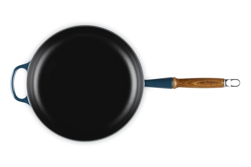 Le Creuset - patelnia żeliwna z drewnianym uchwytem 28 cm nuit