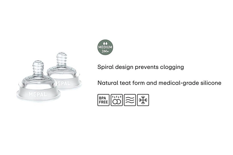 Mepal - Smoczek do karmienia niemowląt ze średnim przepływem 2 szt. Mio
