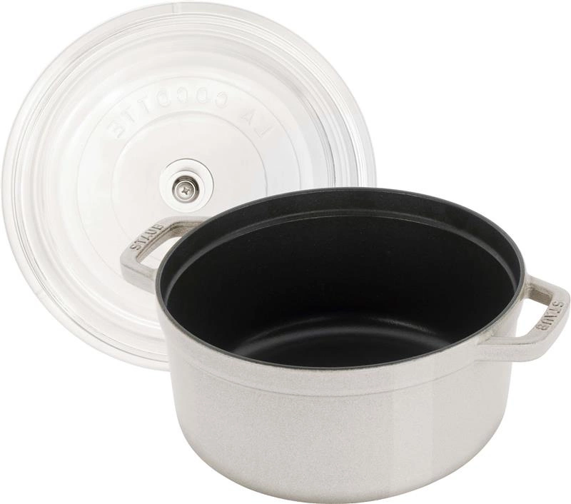 Staub - garnek żeliwny ze szklaną pokrywką 3.8 l truflowy La Cocotte
