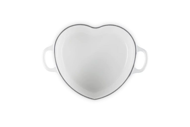 Le Creuset - brytfanna w kształcie serca 20 cm White