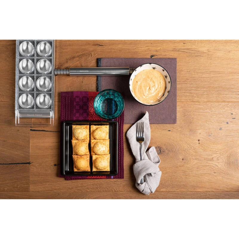 Marcato - Forma do ravioli w kwadratach 5 x 5 cm x 10szt, srebrna