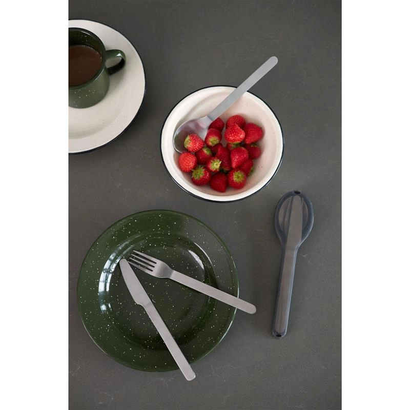 Sagaform - zestaw sztućców w etui, 3 el., 18 cm, stal nierdzewna/tworzywo sztuczne Outdoor Eating