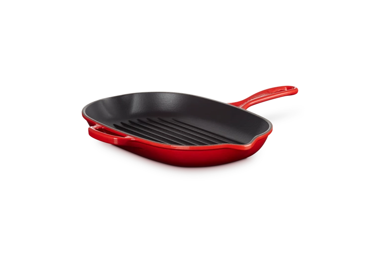 Le Creuset - patelnia żeliwna grillowa 32 cm Wiśniowa
