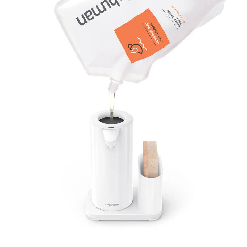 Simplehuman - Dozownik bezdotykowy do mydła z pojemnikiem 414 ml biały