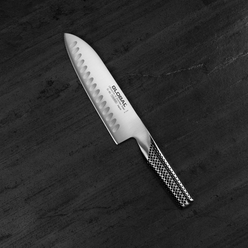 Global - Nóż Santoku żłobiony 18 cm G-80