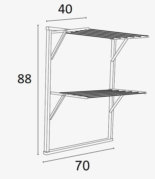 ARREDAMENTI - KLAUS Suszarka na pranie na kaloryfer - 89 x 68 cm, Brązowy