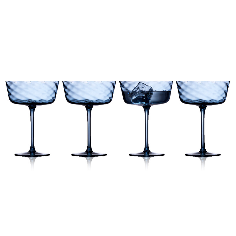 Lyngby Glas - Kieliszki do szampana Vienna 300 ml Blue 4 sztuki